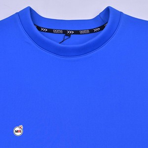 Camiseta de Manga Corta con Cuello Redondo Azul para Hombre, Corte Regular, Color Sólido, Transpirable, Tejido de Punto, Neopreno, Estilo Casual - Product Image 6
