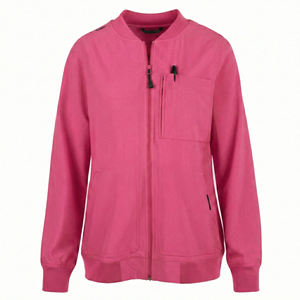 Blouse d'infirmière pour femmes, veste de travail médicale à col côtelé, fermeture éclair, multi-poches, style bomber athlétique - Product Image 6