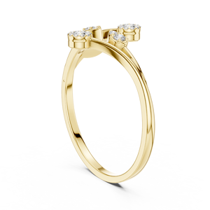 Anillo de oro macizo de 14k para mujer con diamante de corte redondo minimalista de diseño abierto, ideal para regalo, compromiso, aniversario, boda. - Product Image 4