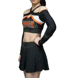 Nouveaux uniformes de cheerleading personnalisés respirants à manches longues pour adultes, imprimés, OEM, costumes de danse All Stars, ensemble 100% polyester - Product Image 3