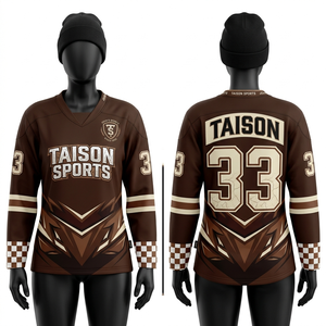 Jersey de Hockey sobre Hielo para Mujer, 160 GSM, Poliéster de Alta Calidad, Absorbe la Humedad, Rojo y Negro, Diseño Personalizado con Prensa Térmica y Tela Twill - Product Image 4