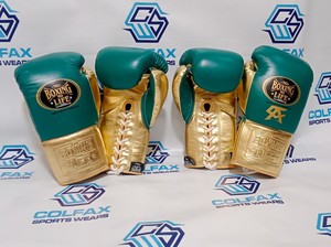 Gants de boxe professionnels en cuir véritable, neufs, légers, à doigts entiers, avec lacets personnalisés, pour l'entraînement au kickboxing - Product Image 5