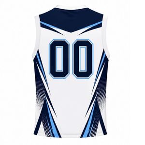 Blue White Volleyball Sleeveless Shirt Sports Team Apparel Athletic Uniform Top Practice Training Match Wear - Product Image 2