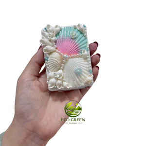 Handmade Seashell <b>Compact</b> <b>Mirror</b> Heart Shape Pocket Makeup <b>Mirror</b> Travel Cosmetic <b>Mirror</b> Gift for Women Girls - Product Image 5