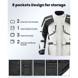 Veste de moto en textile Cordura coupe-vent de haute qualité pour homme, avec airbag, 100% polyester, pour course automobile, prix avantageux - Product Image 3