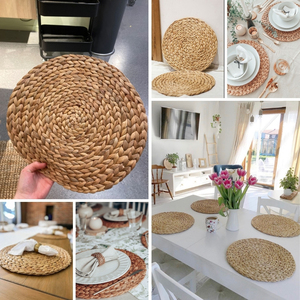 Dai Ngan Dzung – Set de table rond et dessous de plat artisanaux en jacinthe d'eau, écologiques, pour mariage, épaisseur personnalisable - Product Image 6