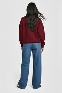 Sudadera Extra Grande para Mujer, Diseño Personalizado, con Capucha, de Felpa de Algodón Grueso, con Logotipo Bordado en la Parte Delantera - Product Image 5