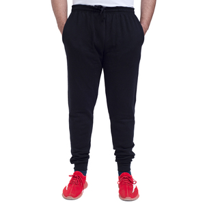 Pantalon de survêtement en coton noir pour homme, cordon élastique, décontracté, poches latérales, automne, poids moyen, respirant, séchage rapide, écologique - Product Image 1