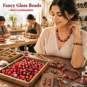 Perles de verre artisanales multicolores en cristal, combinaison fantaisie, tailles et formes variées |   Perles décoratives en vrac pour la fabrication de bijoux DIY - Product Image 2