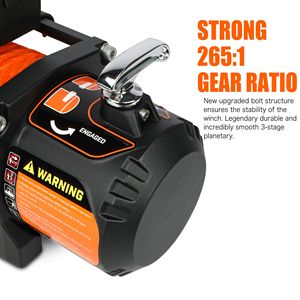 13000LBS elettrico verricello 12V corda sintetica per il traino di sabbia su camion rimorchio Jeep 4WD veicoli - Product Image 5