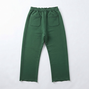 Pantalon de jogging pour homme à jambe large, bord brut, brodé, hiver, taille élastique avec cordon de serrage - Product Image 2