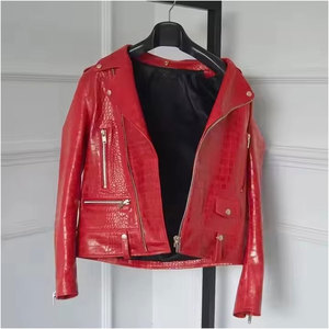 New Arrival Men's Ostrich Leather Bomber Jacket High Quality Canvas Eco-friendly Windproof Embossed Design <b>Maximize</b> Wear - Product Image 3