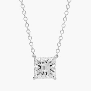 Princess Cut Lab-Grown Diamond Solitaire Pendant In Yellow Gold - Product Image 5