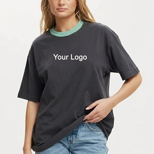 เสื้อยืดคอกลมแขนสั้นสีพื้นแฟชั่นผ้าฝ้าย 100% ราคาส่งถูกสำหรับผู้หญิงใส่หน้าร้อน - Product Image 4