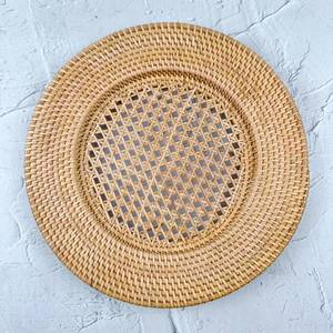Classic Design 2026 Selling Rattan Charger Plate <b>Table</b> Top Decoration Plate Made by Indian Artician 100% Double <b>Checked</b> Export - Product Image 6