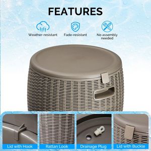 Frigo Portatile da 9,5 Galloni, Tavolino Multifunzione da Esterno per Cocktail con Maniglia Integrata e Vano Ghiaccio - Product Image 6