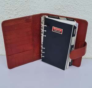Portafolio de negocios de cuero sintético para hombres y mujeres, organizador de piel sintética de grano superior hecho a mano - Product Image 6
