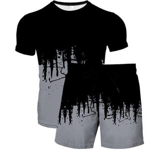 Conjunto de 2 Piezas para Hombre, Verano 2022, Nueva Oferta, Camiseta Casual de Manga Corta y Pantalones Cortos de Secado Rápido, Talla Grande, Moda Deportiva - Product Image 1