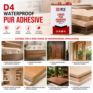Pegamento de Poliuretano Líquido PUR de Grado D4, 100% Sólido, de Rápida Adhesión, en Envase de Tambor de 3 kg, OEM/ODM, para Madera - Product Image 2