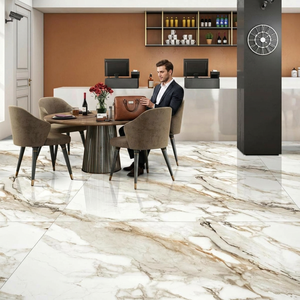 Dalles de pierre frittée en porcelaine blanche Calacatta Bonazo brillante 1600x3200mm 12mm résistantes aux acides pour hall, salon moderne - Product Image 6