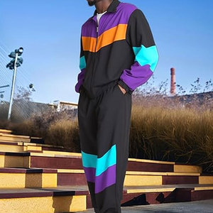 Ensemble de survêtement pour homme années 90, costume d'Halloween, veste coupe-vent années 70, ensemble de survêtement 2 pièces, ensemble hip hop, streetwear rétro, mode - Product Image 6