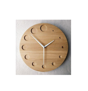 Reloj de Pared de Madera Natural, Decoración de Pared para Hogar u Oficina, Diseño Moderno, Personalizable en Color Madera Natural - Product Image 4