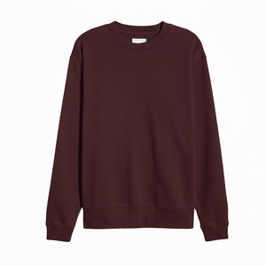 Sweat-shirt unisexe à col rond et manches longues, couleur unie, tricoté, 100% coton, coupe classique, décontracté, pour l'automne - Product Image 1
