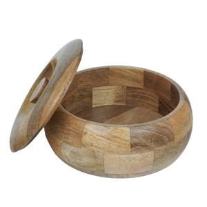 Acacia Wooden Tortilla Warmer Hot Pot Casserole with Stainless Steel Inner for Roti Chapati and Bread Kitchen Serving - Product Image 3