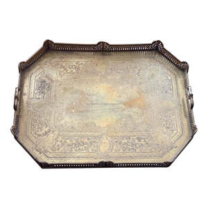Elegant Brass Food Serving Tray Gold Plated Finished With Handles Perfect for Hotels and Home Kitchenware Use - Product Image 4