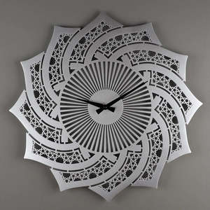 Islamic Silent Quartz <b>Wall</b> <b>Clock</b> Calendar Abstract Geometric Pattern Shape Iron <b>Design</b> Multi-piece Set for Diwali Living Room - Product Image 2