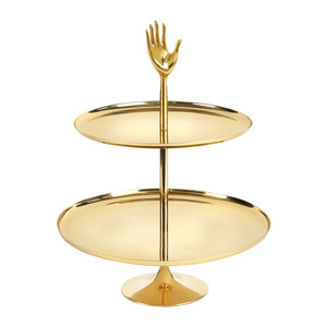 High Quality Metal Brass Plated 2 Tier Cake Stand Dining Table New Decoration <b>Cupcake</b> Dessert Stand for Home Hotel & Restaurant - Product Image 1