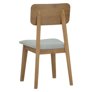 Silla de Comedor Industrial de Madera Maciza Tapizada, Silla de Escritorio Acolchada con Tela de Estilo Mid-Century, Silla Lateral con Estructura de Madera Resistente - Product Image 4