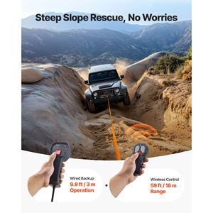 Verricello Elettrico 12V DC per Camion con Capacità di Carico di 13500 Libbre e Cavo Sintetico da 3/8 X 92 Piedi, Controllo Remoto Wireless e Cablato - Product Image 4