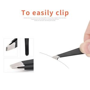 Ensemble de ciseaux et pinces à épiler pour cils et sourcils en acier inoxydable noir, faits à la main, écologiques, modernes et luxueux, 3-5 pièces, ANAAIF - Product Image 2