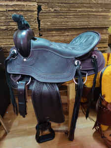 100% cuir d'origine conception personnalisée meilleure vente à la main Western Pleasure Trail selle d'équitation avec Tack Set en vrac - Product Image 6