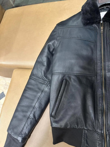 Veste en cuir véritable de haute qualité, sur mesure, en gros, style vintage, col rabattu, en cuir de vache lavé, pour hommes - Product Image 4