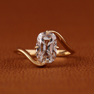 Anillo de Compromiso con Diamante Ovalado Grande, Corte Brillante, VVS2 VS1, Cultivado en Laboratorio, CVD, Oro Sólido de 14K, Anillos de Boda - Product Image 1