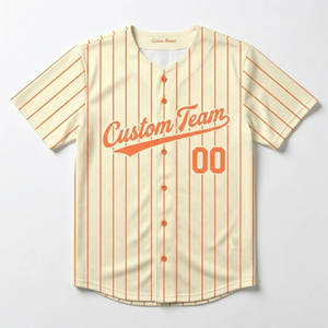 Camiseta de Béisbol para Hombre de Malla de Alta Calidad Five B, 160GSM, con Bordado, Sarga, Rayas y Botones, Uniformes de Béisbol del Fabricante - Product Image 3