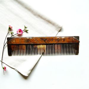 Peigne à barbe artisanal de 5 pouces en os de buffle naturel, peigne à dents larges pour hommes, peigne de luxe pour barbe et cheveux, style viking - Product Image 3