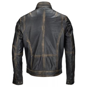 Menes Genuine Leather <b>Biker</b> <b>Jacket</b> in Black/Brown/Brown Distressed Lambskin Motorbike Leather <b>Jacket</b> for Men - Product Image 3