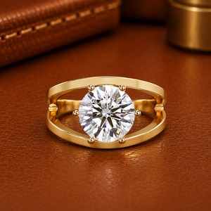 Anillo de compromiso solitario con diamante redondo cultivado en laboratorio, certificado IGI, oro macizo de 14K, seis puntas, fabricante mayorista - Product Image 1