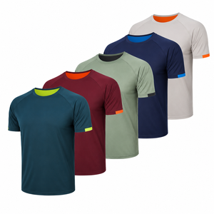 T-shirt de sport personnalisé pour homme, OEM ODM, numérique, à manches courtes, séchage rapide, pour la gym, la course et les sports, 100% coton - Product Image 1