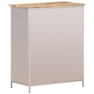 Credenza in Legno Grezzo di Mango con Ferro Verniciato a Polvere Argento, Design Artigianale Unico - Product Image 3