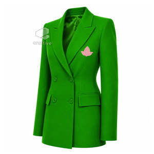 Alpha | Kapa | Alpha Sorority Women's Double Breasted Blazer Embroidered Peak Lapel Tailored Formal Business Office <b>Suit</b> Jacket - Product Image 2