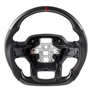 Volante in Fibra di Carbonio per Ford F150 2021-2024 con Fondo Piatto a D e Impugnatura in Pelle con Funzione di Riscaldamento - Product Image 1