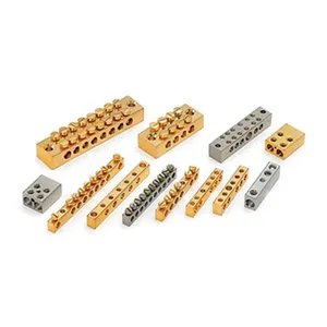 Barra de Conexión Neutra de Latón Sólido Duradero, Conector de Cable de Barra Cero de 6 Vías con Tornillos para Panel de Disyuntores - Product Image 3
