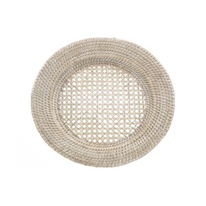 Assiettes de table rondes en rotin tressé blanc, lavées, écologiques et de haute qualité, pour la décoration de mariage - Product Image 1