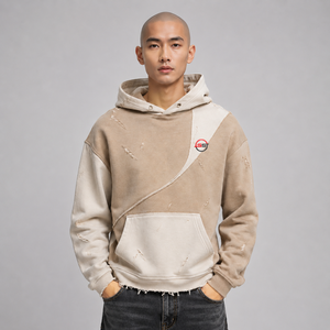 เสื้อฮู้ดดี้ผู้ชายราคาประหยัด สไตล์ดิสเทรส ปักโลโก้ได้ เนื้อผ้าฝ้ายฟลีซนุ่ม อุ่น ระบายอากาศดี สวมใส่สบายๆ แบบสวมหัว - Product Image 1