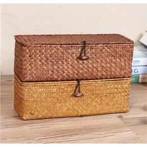 Panier de pique-nique en rotin naturel tissé à la main |   Valise hexagonale vintage en osier avec poignée, boîte de rangement artisanale pour repas en plein air - Product Image 3