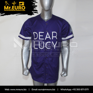Maillot de baseball personnalisé unisexe à col en V boutonné, manches courtes, uniforme d'équipe, impression sublimée personnalisée sur le devant, 100 % polyester, sport - Product Image 3